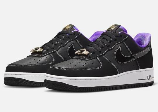 Cheap Nike Air Force 1 Black Purple Shoes Men and Women-39